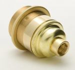 ES E27 Light Bulb Lamp holder with Shade Ring 1/2" entry in Brass Unswitched (A44)